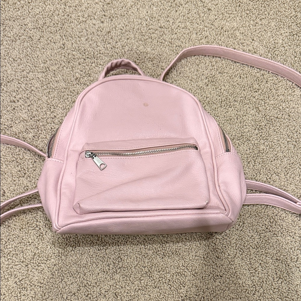 Pink Leather Backpack